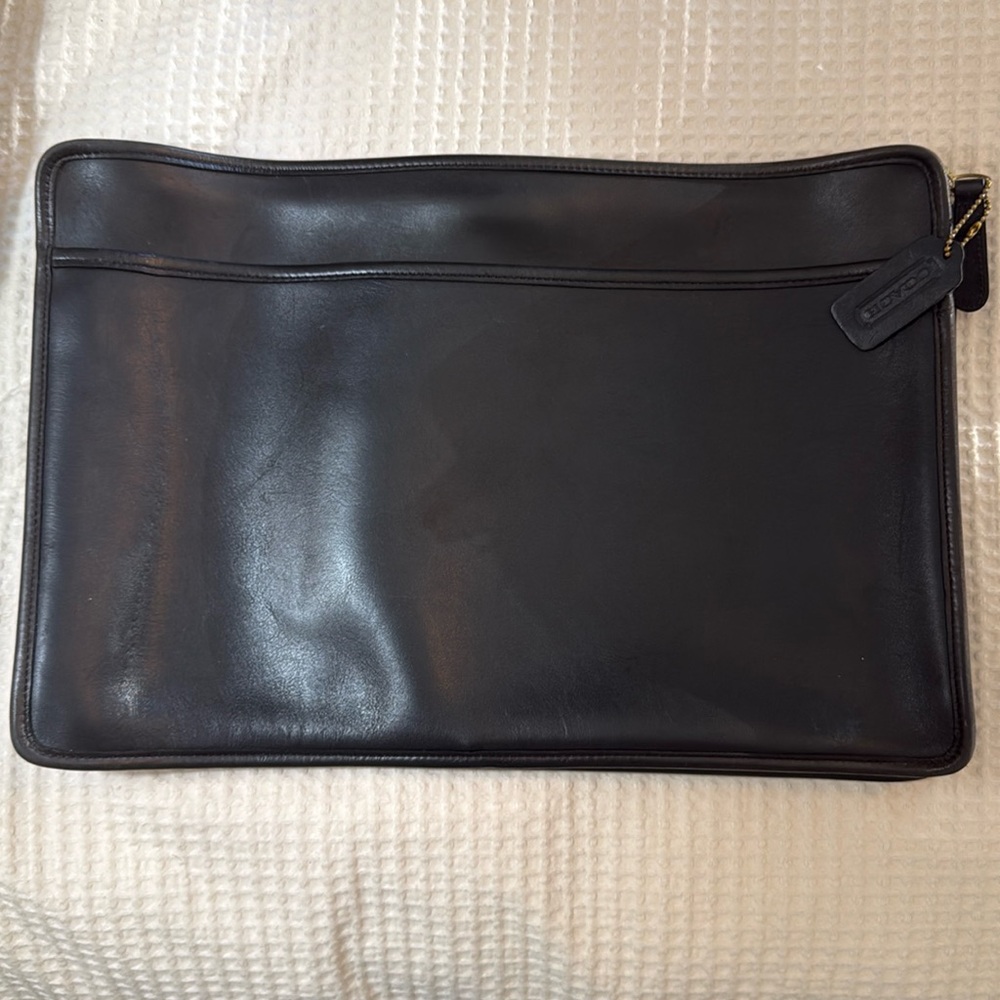 Vintage Coach 5225 Black Leather Document Portfolio Brief Case  1990s